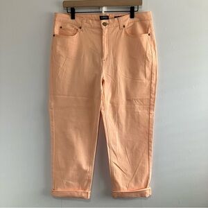Jones New York Lexington Cuffed Capri Peach/Orange Size 14